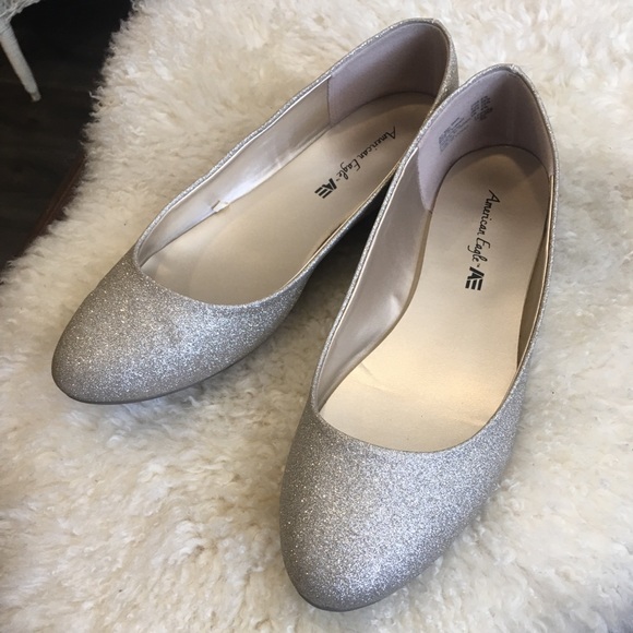 AEO - Glitter Silver Gold Metallic Ballet Flats 8.5 - Picture 4 of 16